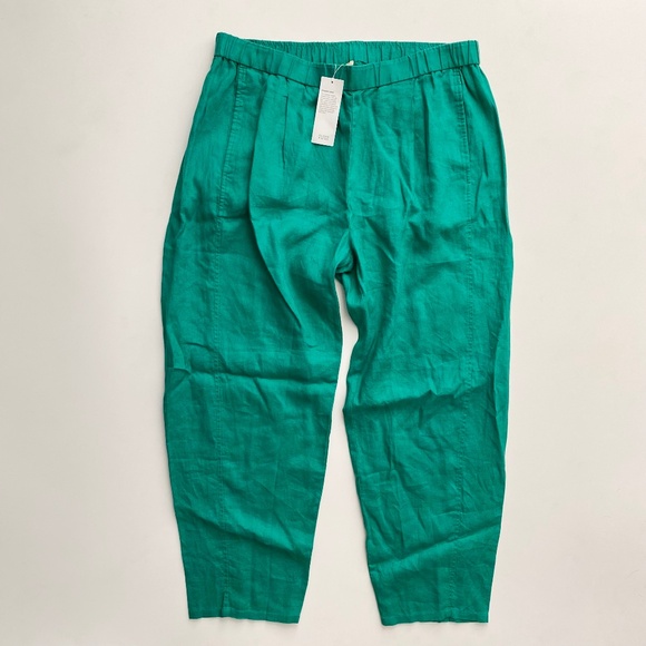 Eileen Fisher Pants - Eileen Fisher Nwt 100% Organic Linen Sea Star Green Lantern Ankle Pant Pants